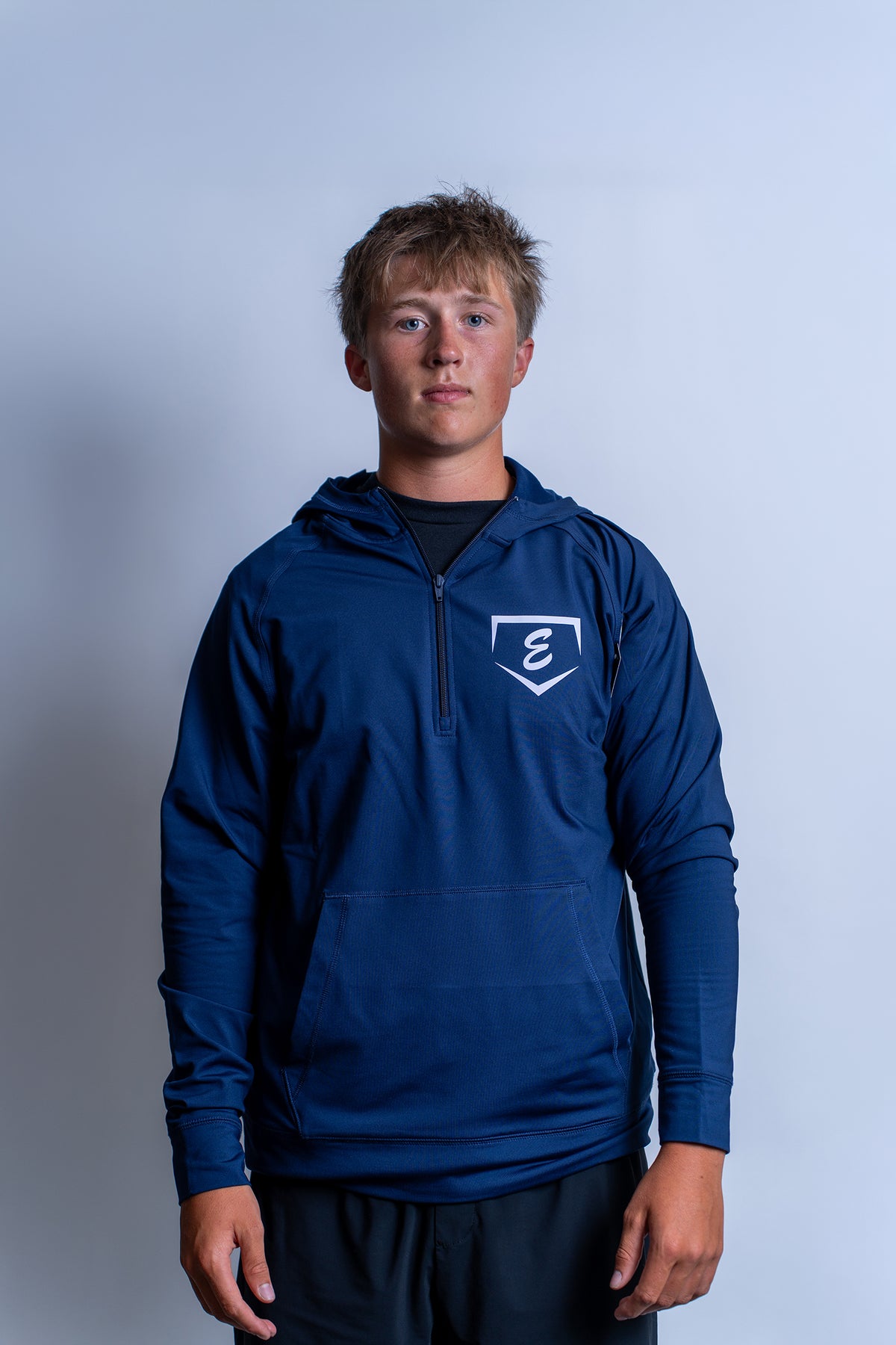 Sport-Tek Stretch 1/2-Zip Hoodie Navy L