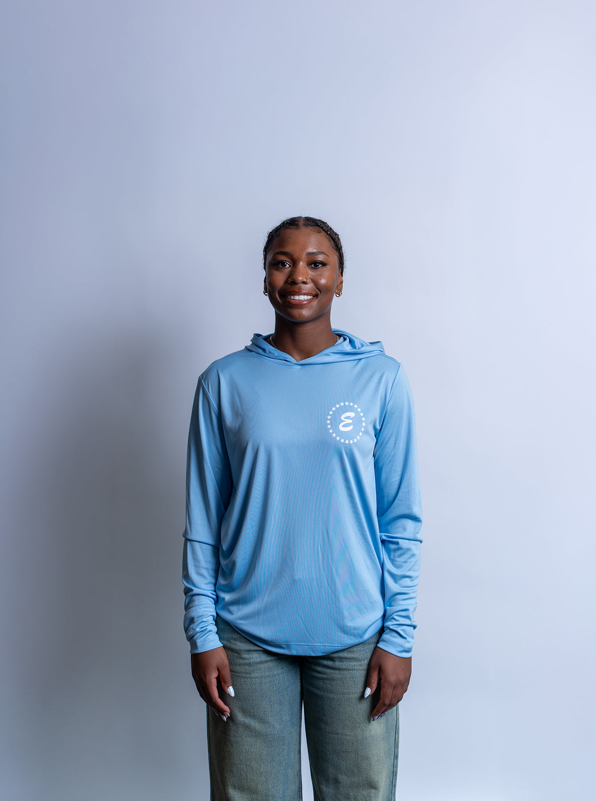Sport-Tek Posi-US Pro Long Sleeve Hoodie Light Blue