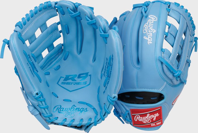 Rawlings R9 11.75-Inch Infield Glove, RHT, Columbia Blue