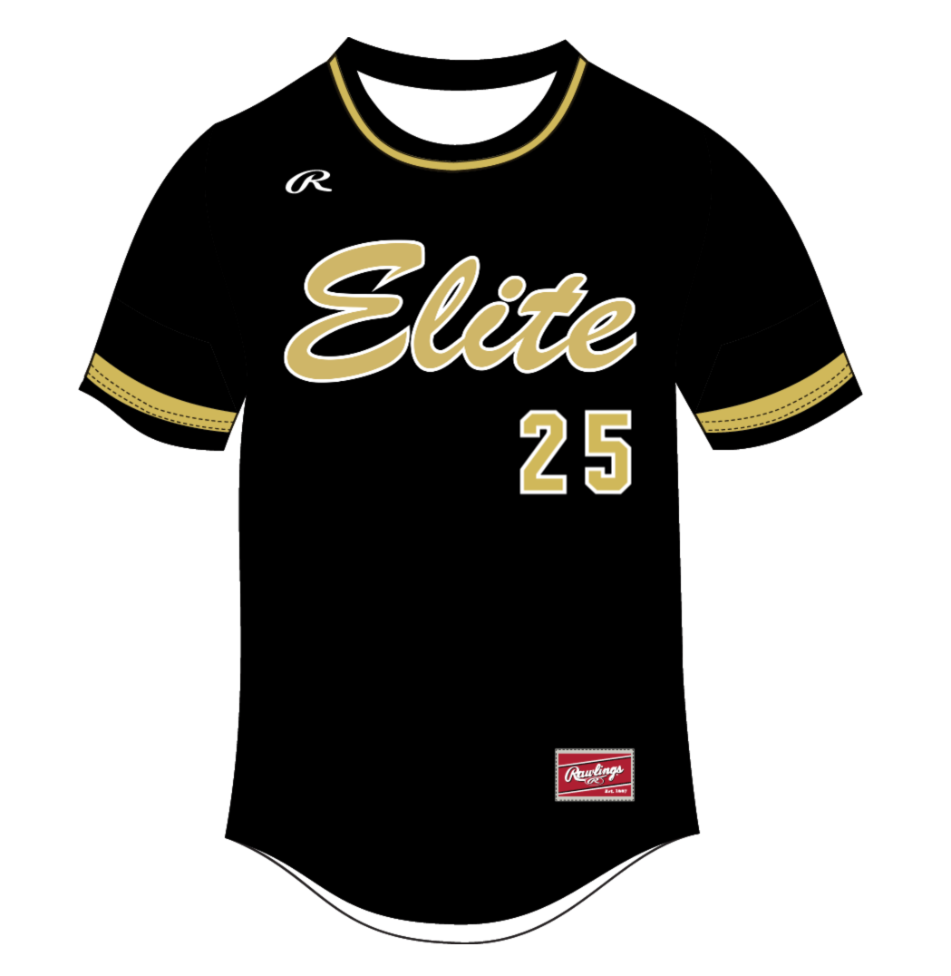 Classic Rawlings Baseball Jersey Top Black
