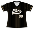 Elite Select Vegas Gold Pinstripe Jersey Top - Front View