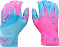 Adult Walk-Off Ethos Hype Fire 3 Batting Gloves, Light Blue/Pink